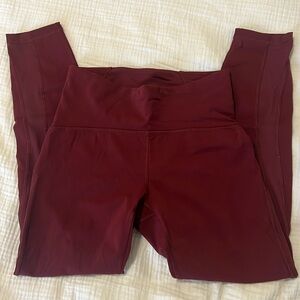 Burgundy Lululemon leggings